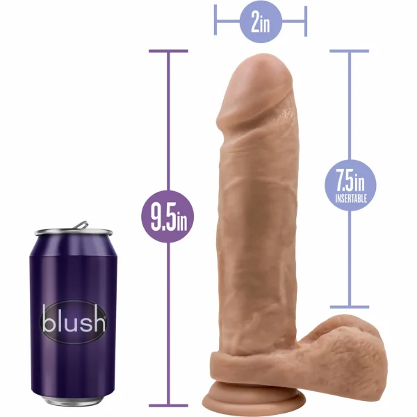 Au Naturel 9.5 Inch Sensa Feel Dual Density Dildo By Blush - Caramel