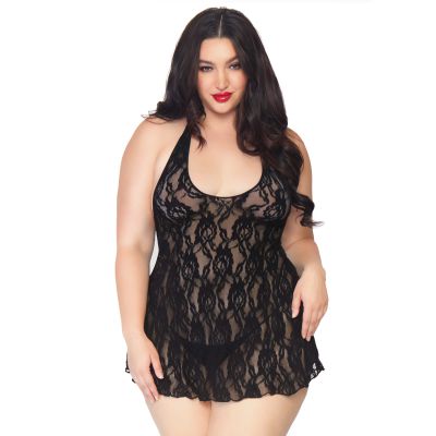 Rose Lace Chemise With Matching G Plus Size Leg Avenue