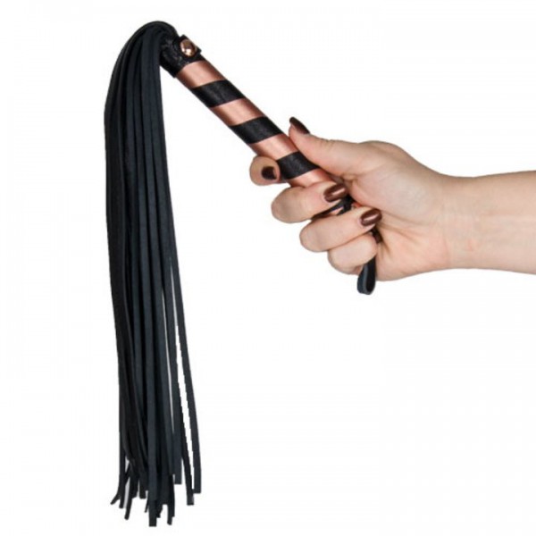 Bondara Luxe Rose Gold Real Leather Flogger – 17.5 Inch