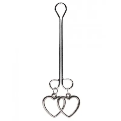 Clit Clamp Double Loop with Heart Charms