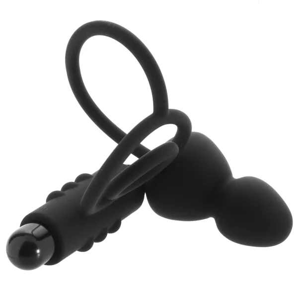 Anal Adventures Platinum Plug With Vibrating Cock Ring