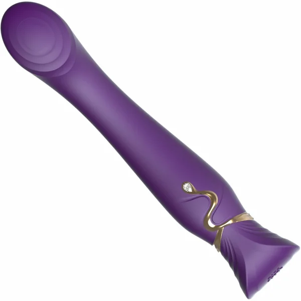 ZALO Queen Set Silicone Rechargeable G-Spot PulseWave Vibrator With Suction Sleeve - Twilight Purple