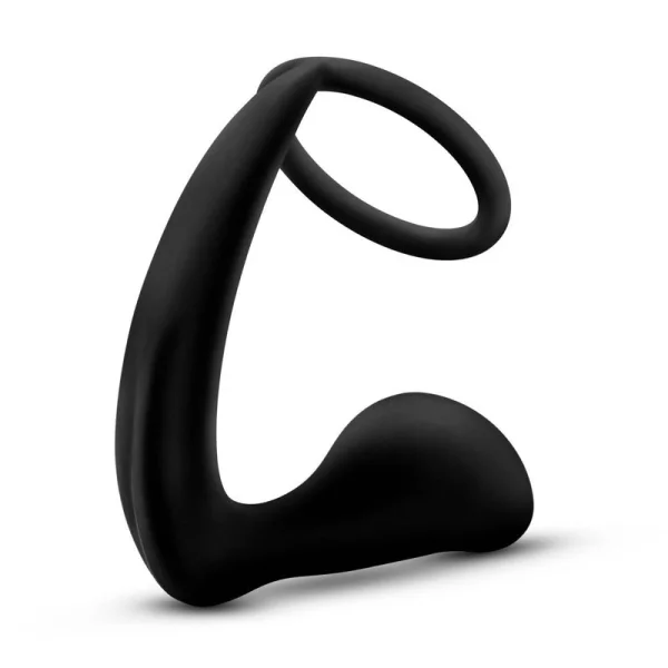 Platinum Cock Ring Plug in Black by Anal Adventures