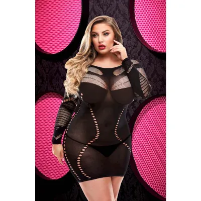 Long Sleeve Mini Dress Black Osx