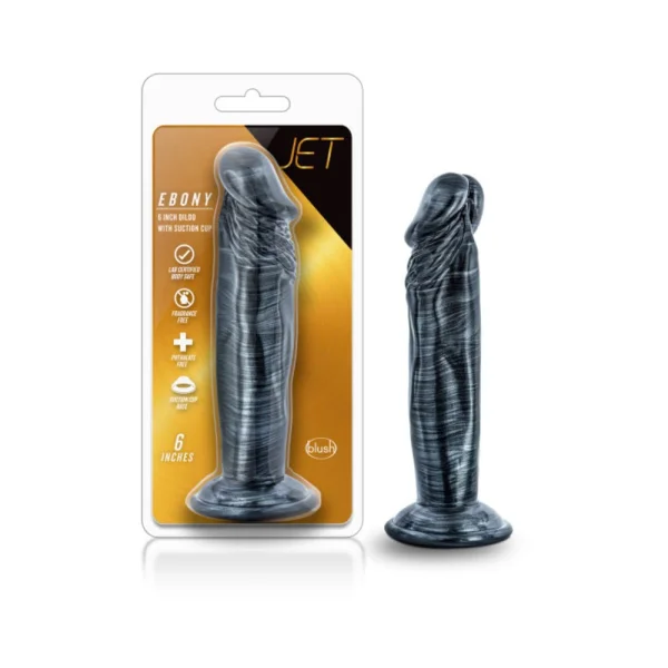 Jet - Ebony - 6in Dildo - Carbon Metallic Black — image 7 of 7