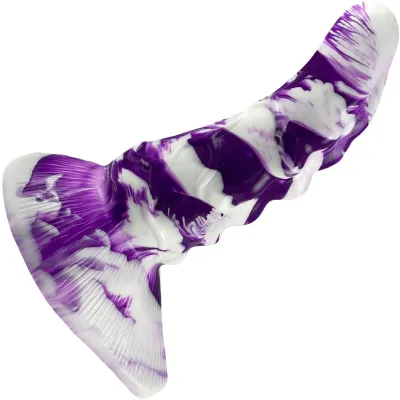 Stardust Alien 7 5 Silicone Suction Cup Dildo Purple White
