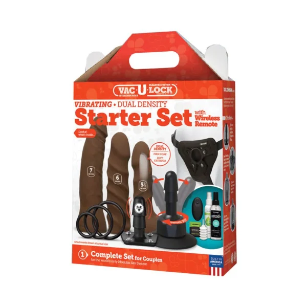 Vac-U-lock Vibrating Dual Density Starter Set with Wireless Remote