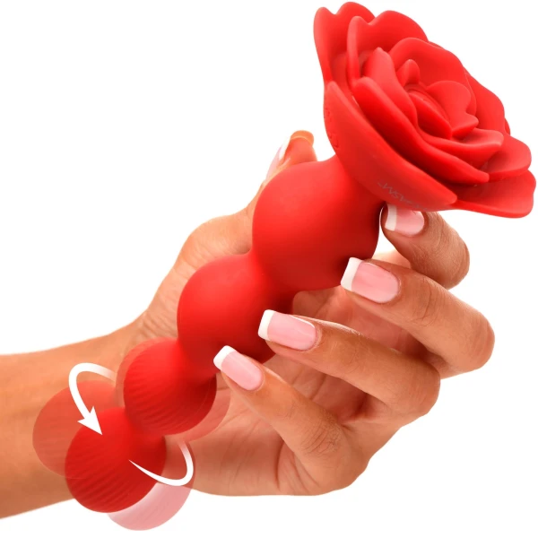 Bloomgasm Rose Twirl Vibrating & Rotating Anal Beads