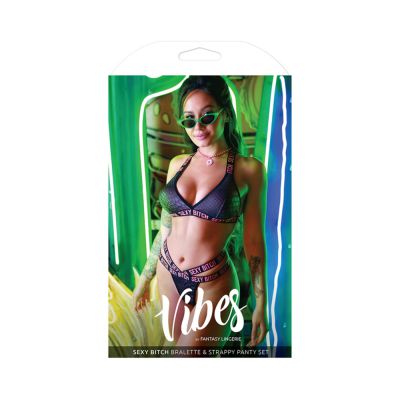 Vibes Sexy Bitch Reptile Print Set Blk S m