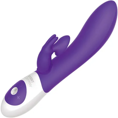 Kissing Rabbit Clitoral Suction Silicone Rechargeable Vibrator by The Rabbit Company Purple
