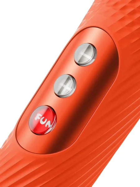 Fun Factory VIM Silicone Rechargeable Vibrating Weighted Rumble Wand - Sunrise Orange
