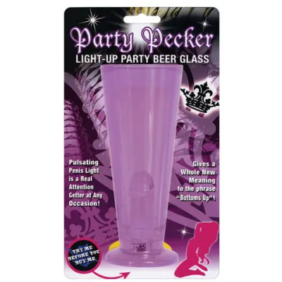 Beer Glass Light Up Pecker Party Purple