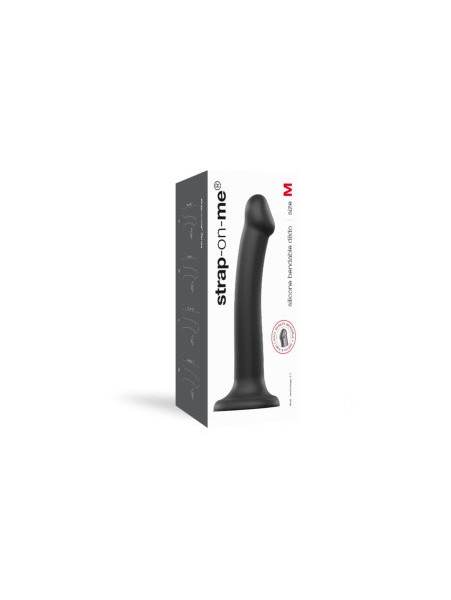 Strap-on-Me Semi-Realistic Dual Density Bendable Dildo Black Medium
