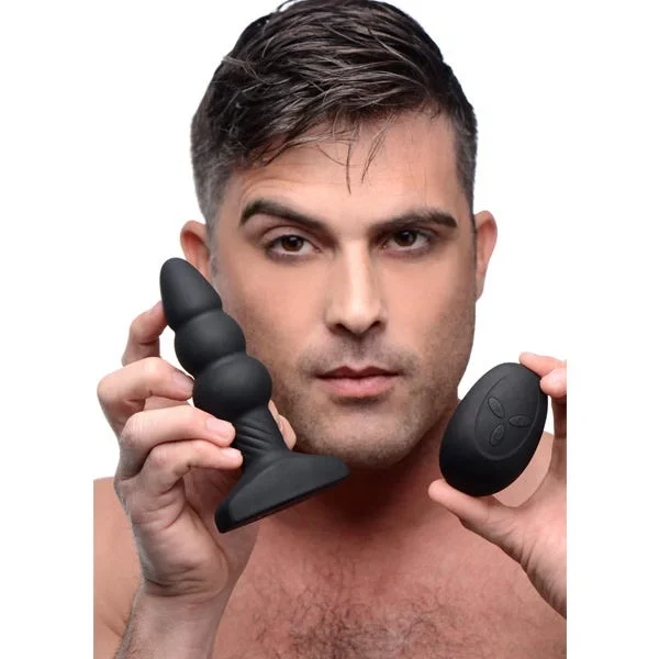 Slim I Rippled Rimming Butt Plug with Remote Control