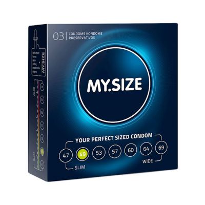 My Size Natural Latex Condom 49 Width 3 Pcs 49mm
