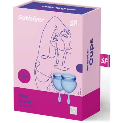 Satisfyer Feel Good Dark Blue Silicone Menstrual Cups Set of 2