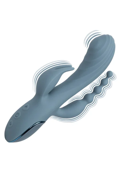 III Triple Ecstasy Silicone Pulsating Rechargeable Triple Stimulation Vibrator By CalExotics
