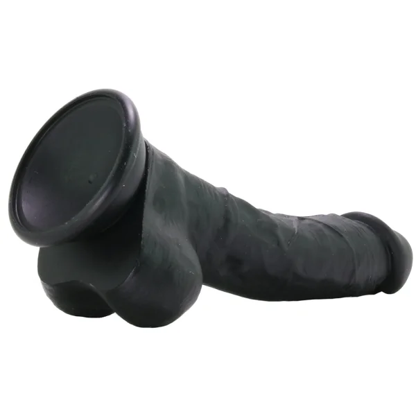 ColourSoft 8 Inch Black Silicone Suction Cup Dildo