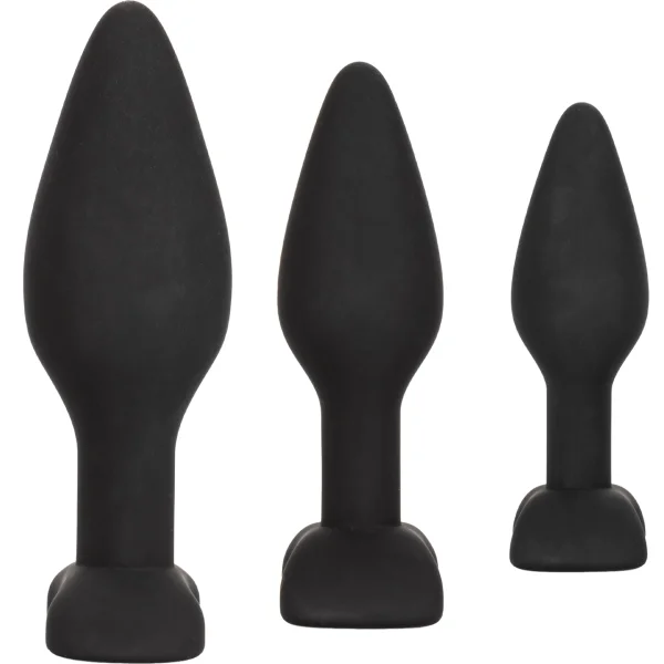 CalExotics Silicone Anal Exerciser Kit - 3 Butt Plugs for Anal Training