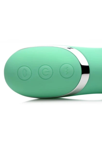 Shegasm 10X Minty Silicone Pressure Wave Clitoral Stimulator With G-Spot Vibrator - Teal