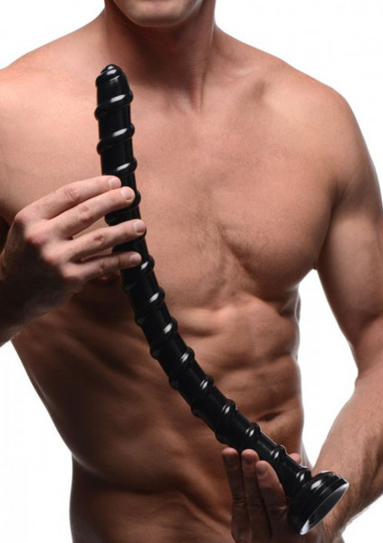 Hosed 19 Inch Spiral Anal Snake - Black - Best Butt Plug