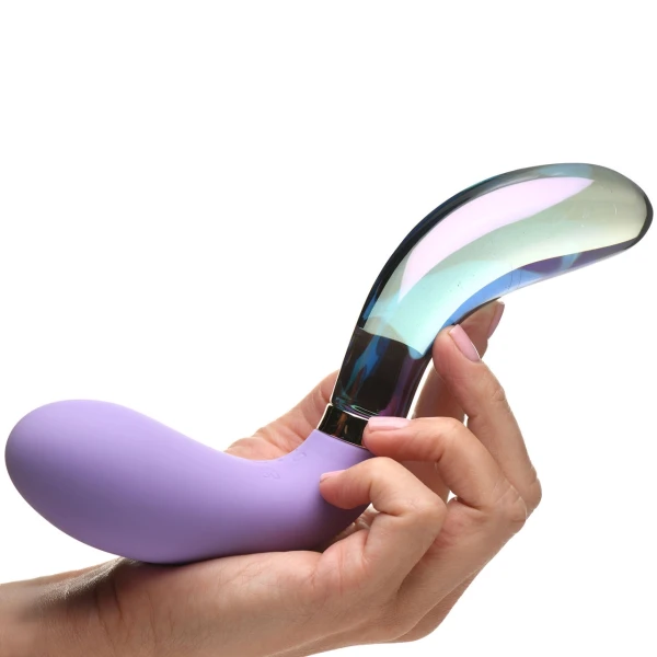 Prisms Pari Dual Ended Wavy Silicone and Glass Vibe