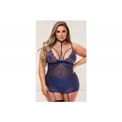 Baci 3196 2 Piece Sexy Lace and Mesh Mini Dress Set Queen