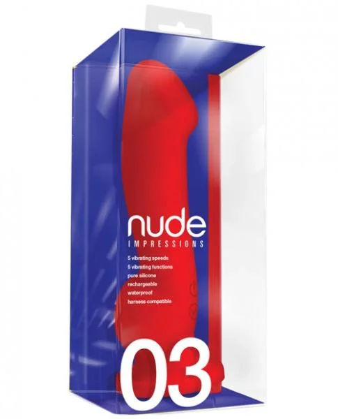 Nude Impressions 03 Vibrating Dildo Red — image 7 of 8