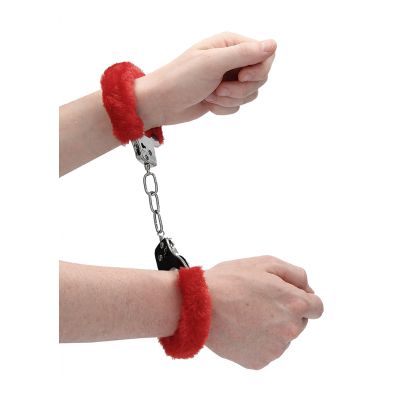 Pleasure Handcuffs Furry Red Sexy Handcuffs
