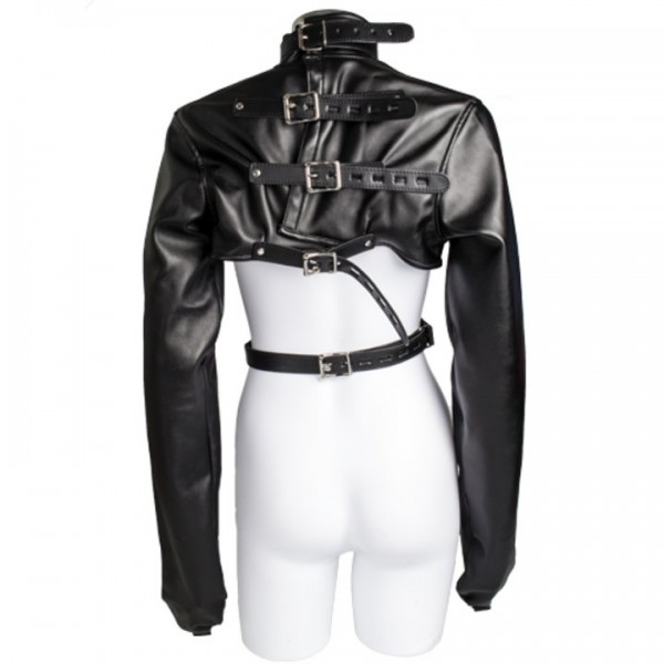 Bondara Women’s Faux Leather Cropped Straitjacket — image 4 of 5
