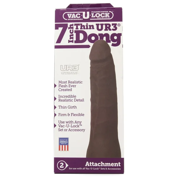 Vac-U-Lock 7 inch Ultraskyn UR3 Dong - Black