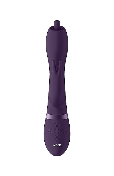 Vive Nilo Purple 22 cm USB Rechargeable Rabbit Vibrator with Swirling Tip