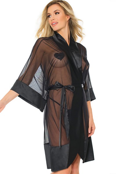 Coquette Nightshade Sheer Mesh Robe
