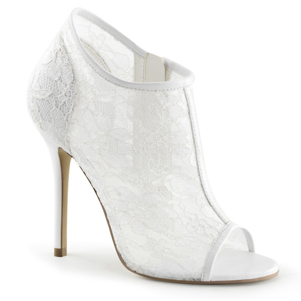 5 inches Heel, Open Toe Bootie W/ Lace Overlay — image 5 of 8