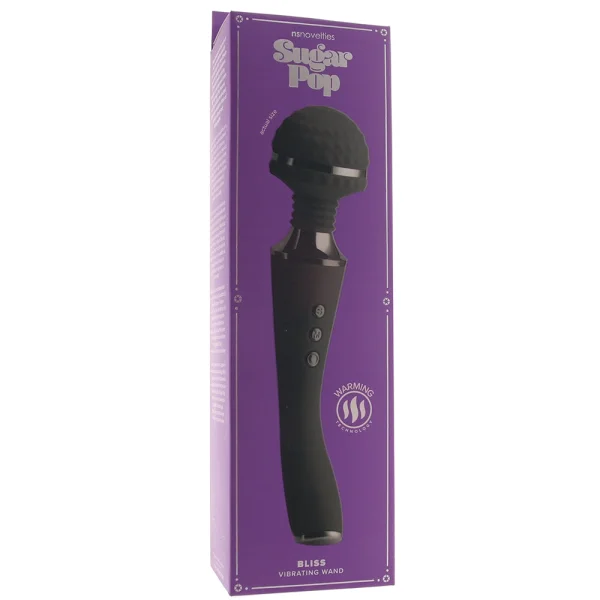 Sugar Pop Bliss Silicone Rechargeable Wand Style Vibrator - Black