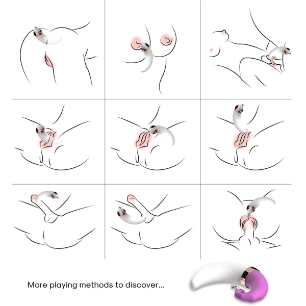 Happy Moon Rechargeable Pleasure Air Clitoral Stimulator With G-Spot Vibrator - Pink
