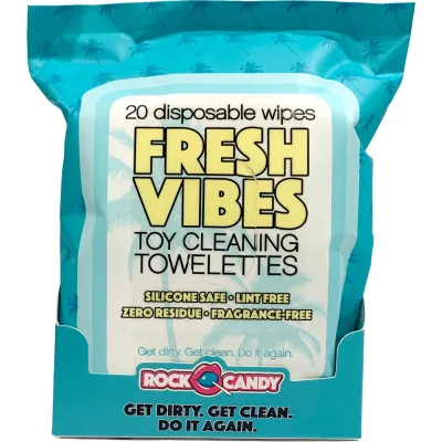Rock Candy Fresh Vibes Toy Cleaning Wipes Travel Pack 20 Count