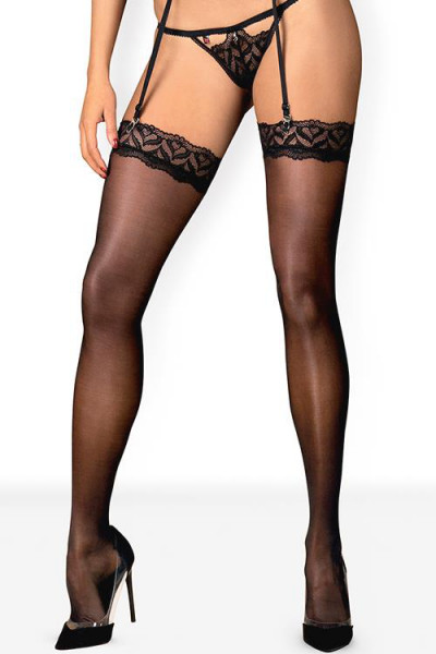 Obsessive Arisha Black Lace Top Thigh Highs