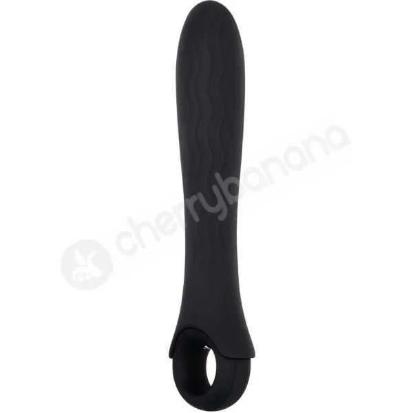 Gender X Powerhouse Black Extremely Powerful Vibrator With Wavy Texture Shaft