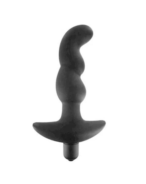 Onyx Vibrating Silicone Anal Plug Black