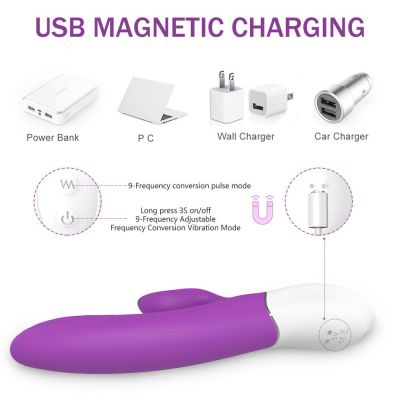 Lighter Thrusting Rabbit Vibrator Purple