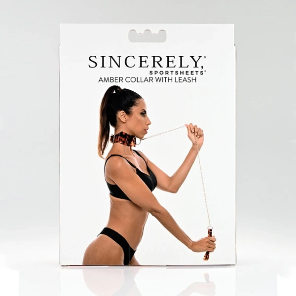 Sincerely Amber Collar & Leash By Sportsheets