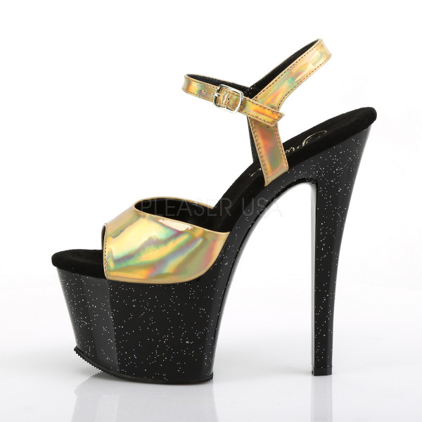 7 inches Heel, 2 3/4 inches PF Holographic Ankle Strap Sandal — image 7 of 12