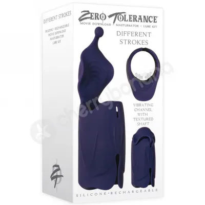 Zero Tolerance Different Strokes Blue Silicone Vibrating Stroker