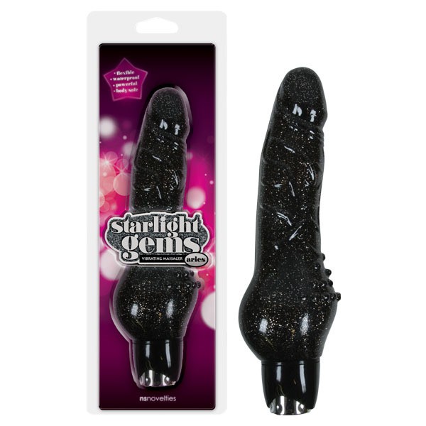 Starlight Gems Aries Vibrating Massager Black