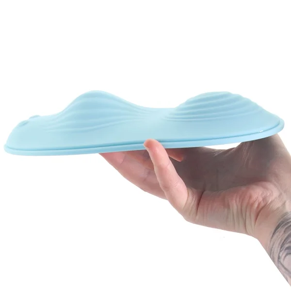 Inmi Wave Slider 28X Vibrating Silicone Waterproof Rechargeable Grinder With Remote - Blue