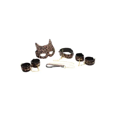 Master Series Wild Sex 7 Piece Jaguar Print Bondage Set