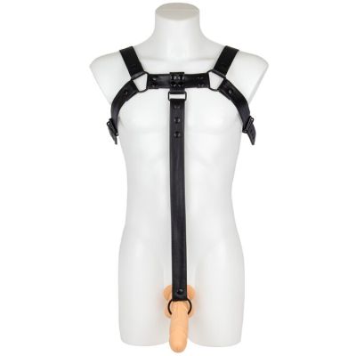 Bondara Luxe Black Men s Heavy Duty Chest Harness With Cock Ring