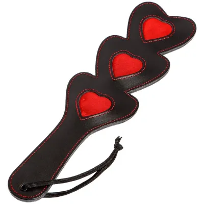 Bondara Luxe Love Struck Leather Suede Heart Paddle 14 5 Inch