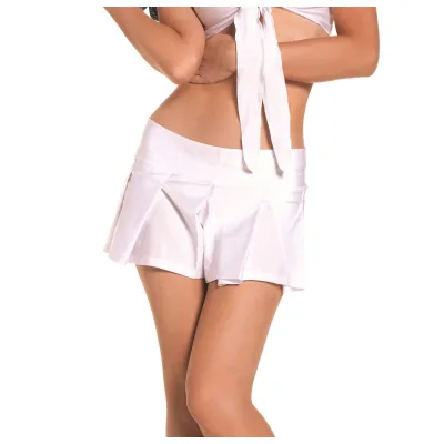 White Pleated School Girl Skirt Medium Large